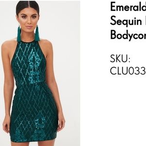 Green halter dress